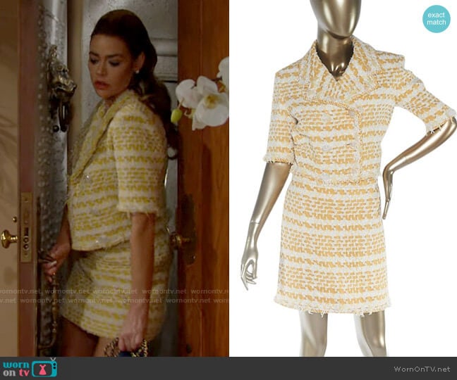 Chanel Cropped Tweed Jacket & Skirt Set worn by Shauna Fulton (Denise Richards) on The Bold and the Beautiful