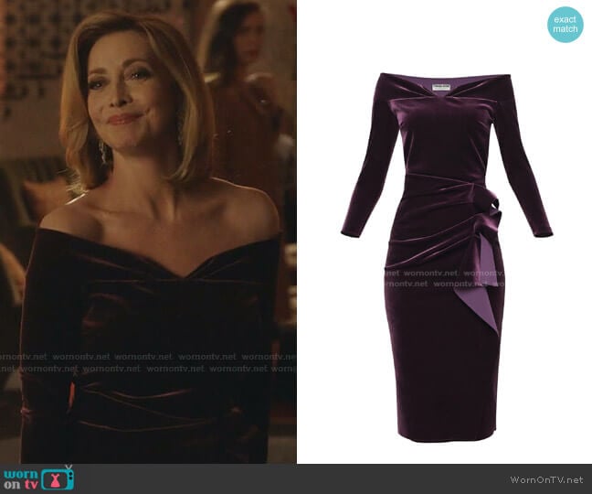 Velvet Dress by Chiara Boni La Petite Robe worn by Laura Van Kirk (Sharon Lawrence) on Dynasty