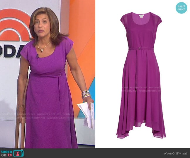 Belted Silk Midi Dress by Club Monaco worn by Hoda Kotb on Today