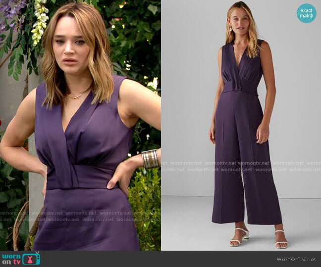 Club Monaco Tie Back Jumpsuit worn by Summer Newman (Hunter King) on The Young and the Restless