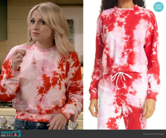 Cotton Citizen Milan Tie Dye Crop Sweatshirt worn by Gina Dabrowski (Annaleigh Ashford) on B Positive