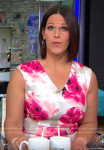 Dana Jacobson’s floral v-neck dress on CBS This Morning