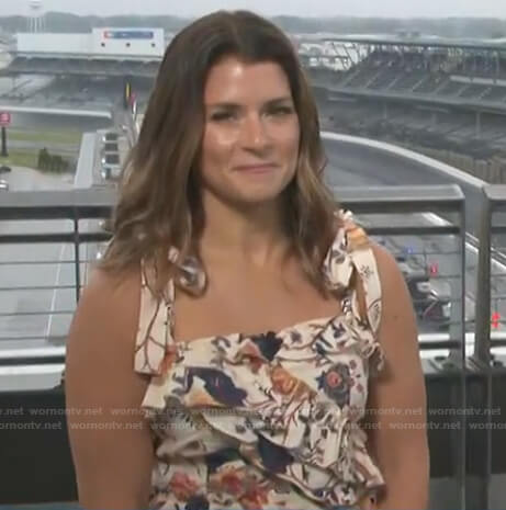 Danica Patrick's floral ruffle top on Today