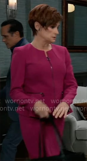 Diane's pink peplum jacket and skirt on General Hospital