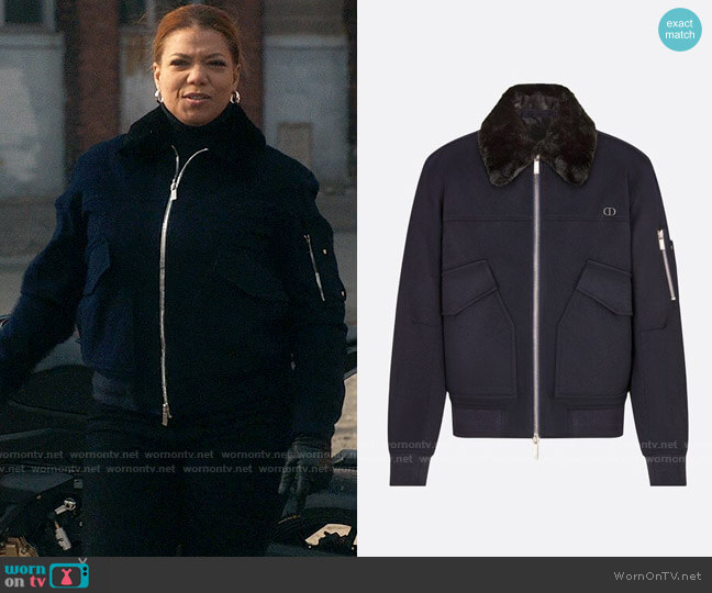 Dior Bomber Jacket with Removable Fur Collar worn by Robyn McCall (Queen Latifah) on The Equalizer