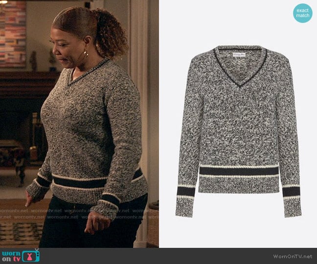 Dior V-neck Sweater worn by Robyn McCall (Queen Latifah) on The Equalizer