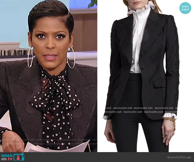 Single-Breasted Lace Blazer by Dolce & Gabbana worn by Tamron Hall on Tamron Hall Show