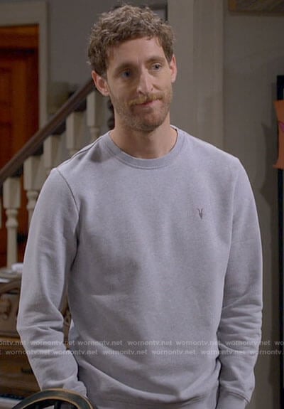Drew's grey sweatshirt on B Positive
