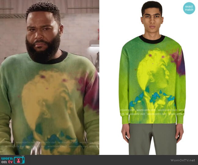 Nameday Sweater by Dries Van Noten worn by Andre Johnson (Anthony Anderson) on Black-ish