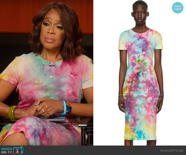 The Elder Statesman  Paper Rainbow Dress worn by Gayle King  on CBS Mornings