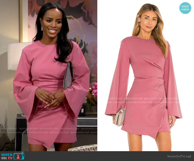 WornOnTV: Imani’s pink bell sleeve mini dress on The Young and the ...