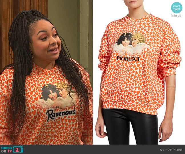 Vintage Angels Heart Sweatshirt by Fiorucci worn by Raven Baxter (Raven-Symoné) on Ravens Home