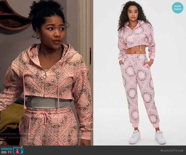 Forever 21 Paisley Print Hoodie and Joggers worn by Delilah (Laya DeLeon Hayes) on The Equalizer