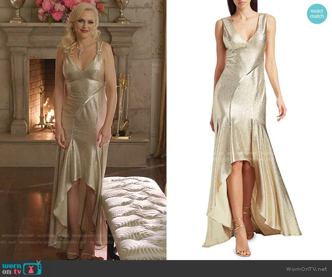 Releve Hi-Lo Sequin Dress by Galvan worn by Alexis Carrington (Elaine Hendrix) on Dynasty