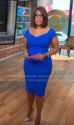 Gayle King’s cobalt blue dress on CBS Mornings