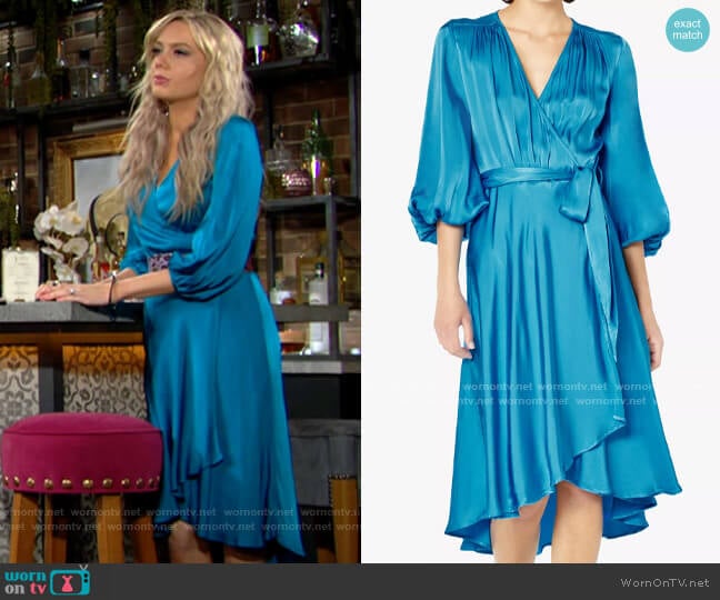 Ghost Aggie Wrap Dress worn by Abby Newman (Melissa Ordway) on The Young and the Restless