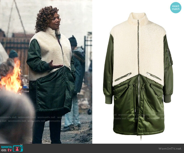 WornOnTV: Robyn’s green shearling panel coat on The Equalizer | Queen ...