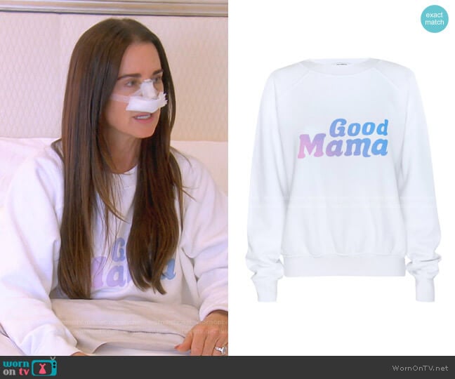 Mothers Day Sweatshirt by Good American worn by Kyle Richards on The Real Housewives of Beverly Hills