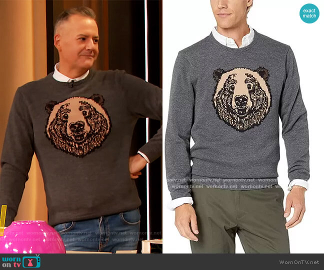 Soft Cotton Crewneck Sweater by Goodthreads worn by Ross Mathews  on The Drew Barrymore Show