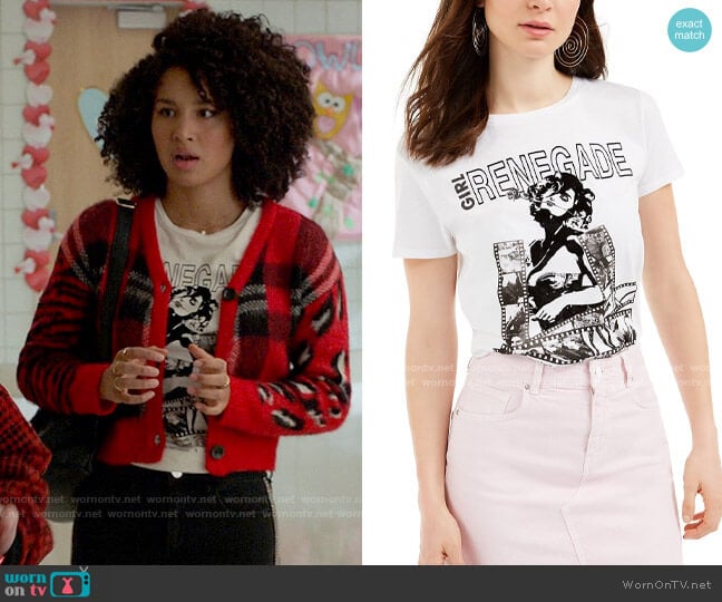 Guess Renegade T-Shirt worn by Gina (Sofia Wylie) on High School Musical The Musical The Series