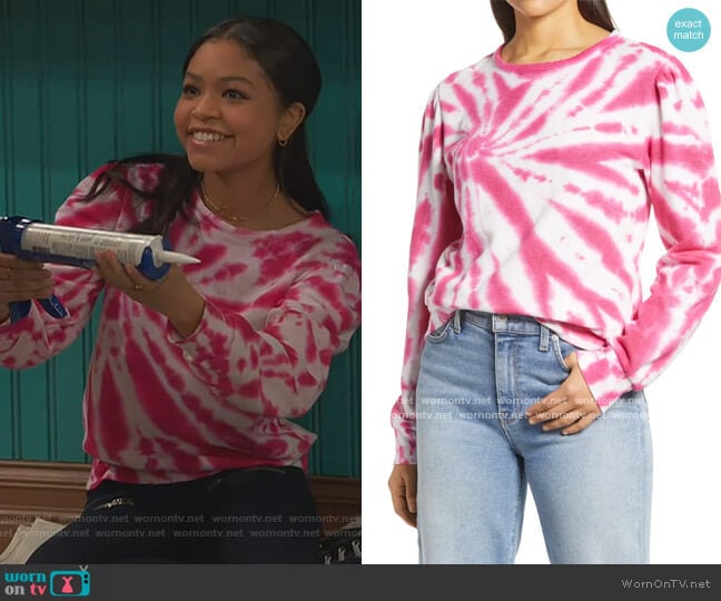 Puff Sleeve Sweatshirt by Halogen worn by Nia Baxter (Navia Robinson) on Ravens Home