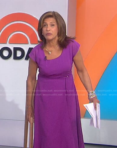 Hoda’s purple tie waist midi dress on Today