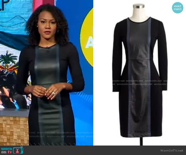 Leather Panel Dress by J.Crew worn by Janai Norman on Good Morning America