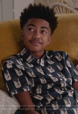 Jack's blue printed shirt on Black-ish