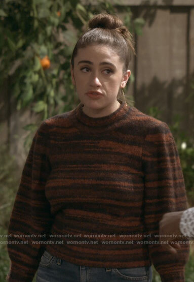 Jackie's orange space dye sweater on Call Your Mother