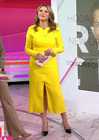 Jenna's yellow front slit dress on Today