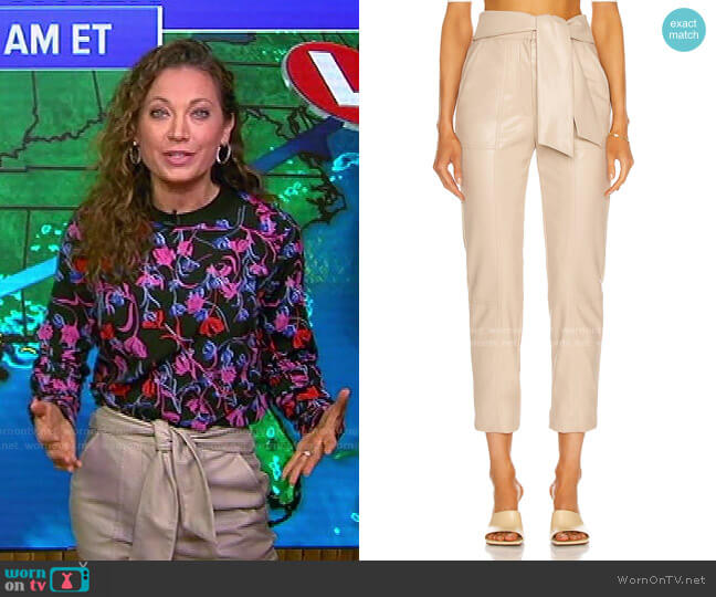 Tessa Vegan Leather Pant by Jonathan Simkhai worn by Ginger Zee on Good Morning America