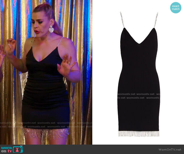 Jonathan Simkhai Bella Compact Rib Diamonte Mini Dress worn by Summer Dutkowsky (Busy Philipps) on Girls5eva