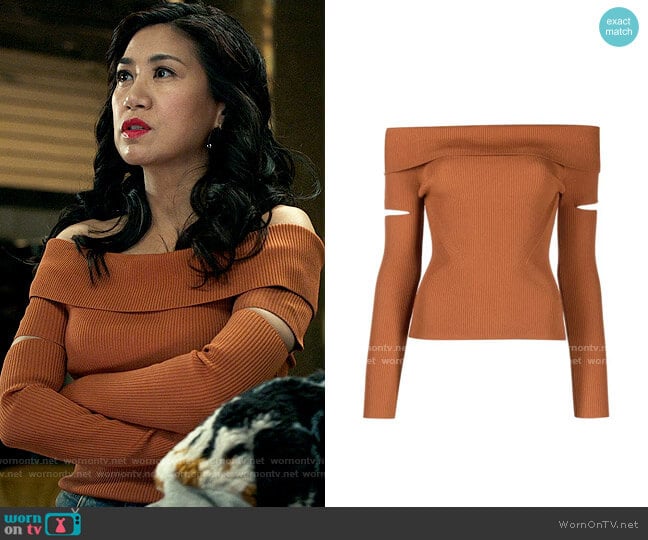 Jonathan Simkhai Zayla Sweater worn by Melody Bayani (Liza Lapira) on The Equalizer