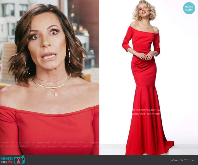 Off-Shoulder Mermaid Dress by Jovani worn by Luann de Lesseps on The Real Housewives of New York City