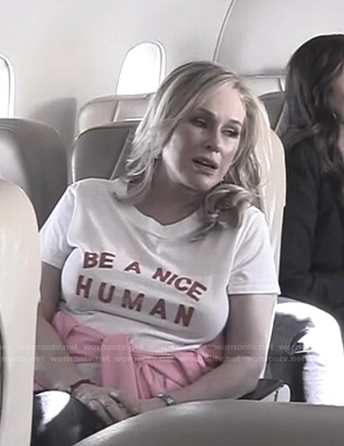 Kathy's Be A Nice Human tee on The Real Housewives of Beverly Hills