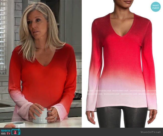 Jayme Ombre Sweater by Kobi Halperin worn by Carly Spencer (Laura Wright) on General Hospital