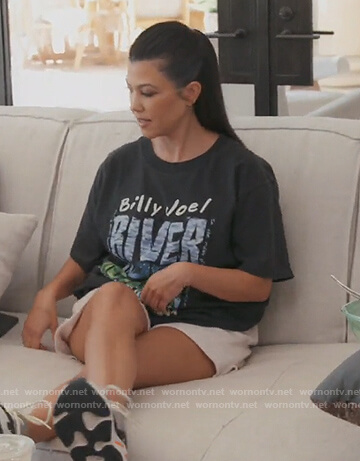 Kourtney’s black Billy Joel graphic tee on Keeping Up with the Kardashians