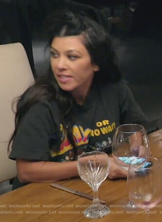 Kourtney’s Warner Brothers printed tee on Keeping Up with the Kardashians