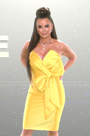 Kyle's yellow bow strapless dress on The Real Housewives of Beverly Hills