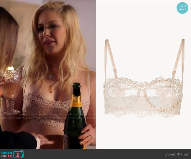 La Perla Petit Macrame Pink underwired long line bra worn by Heidi Montag (Heidi Montag) on The Hills New Beginnings