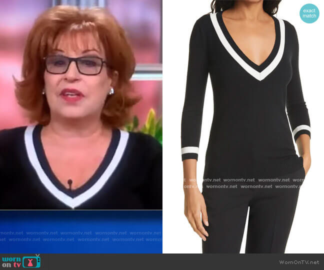 Axelle V-Neck Knit Top by L'Agence worn by Joy Behar on The View