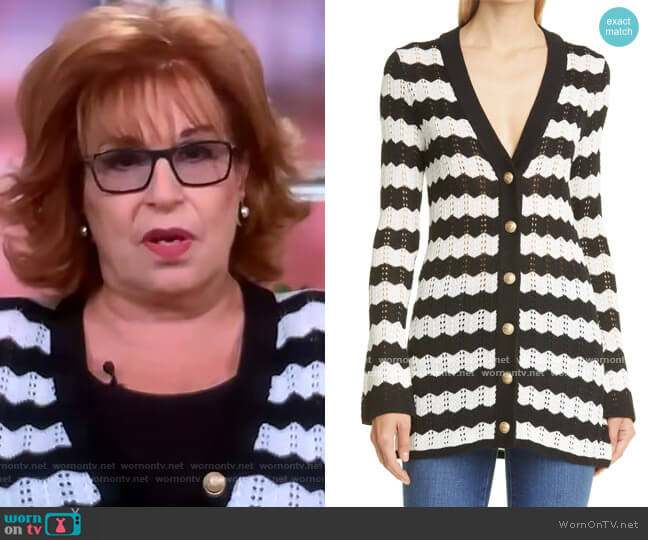 Joan Striped Cardigan by L'Agence worn by Joy Behar on The View