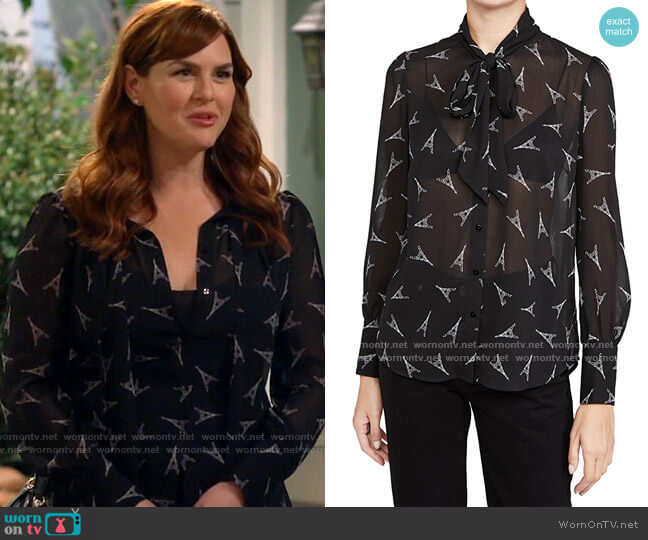 L'Agence Valeria Blouse worn by Julia (Sara Rue) on B Positive