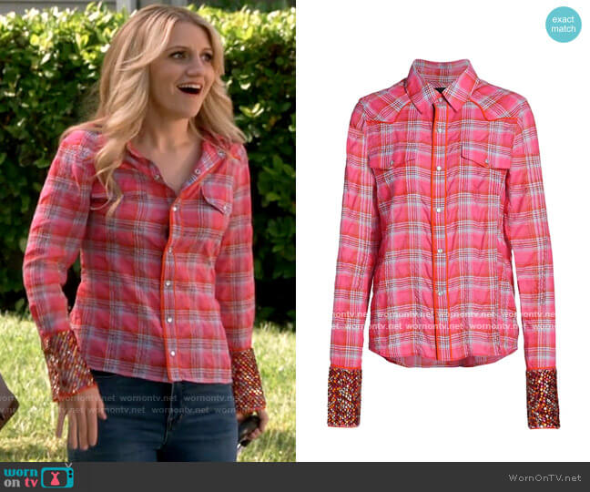 Le Superbe Super Stoned Cowboy Plaid Shirt worn by Gina Dabrowski (Annaleigh Ashford) on B Positive