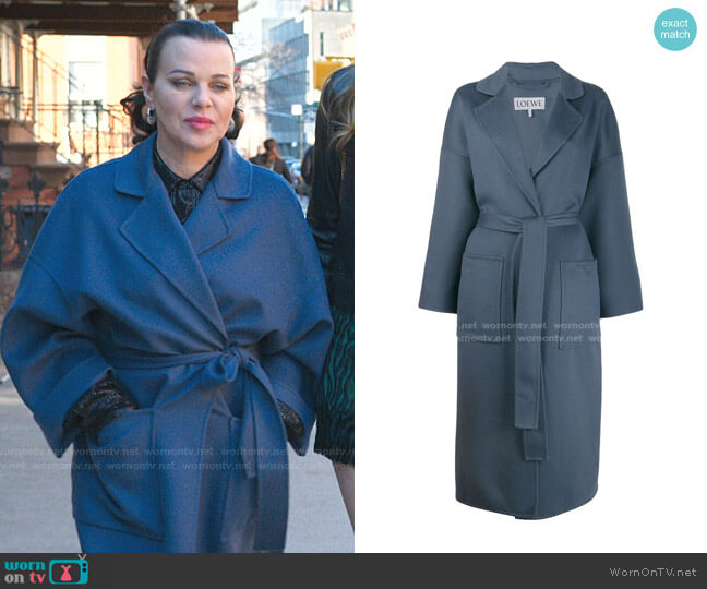 Belted Wrap Coat by Loewe worn by Maggie (Debi Mazar) on Younger