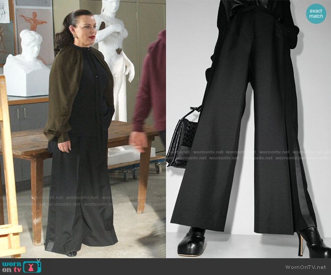 Wide-Leg High-Rise Trousers by Loewe worn by Maggie (Debi Mazar) on Younger