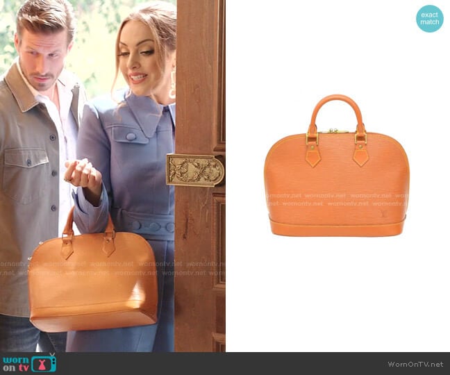 Alma Leather Handbag by Louis Vuitton worn by Fallon Carrington (Elizabeth Gillies) on Dynasty