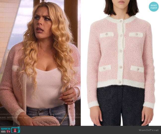 Maje Cardigan Sweater worn by Summer Dutkowsky (Busy Philipps) on Girls5eva