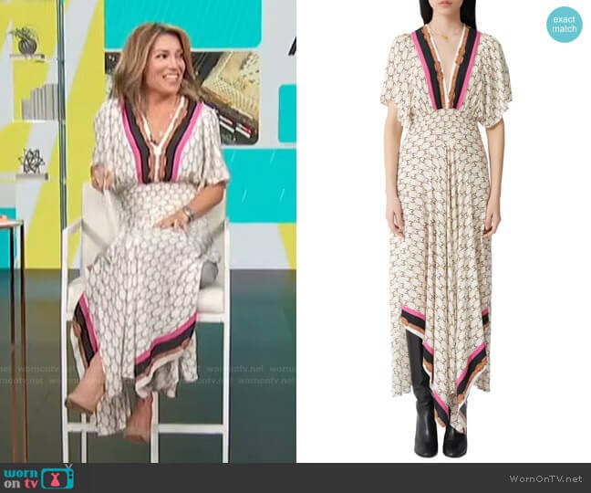 Racheline Print Maxi Dress by Maje worn by Kit Hoover on Access Hollywood