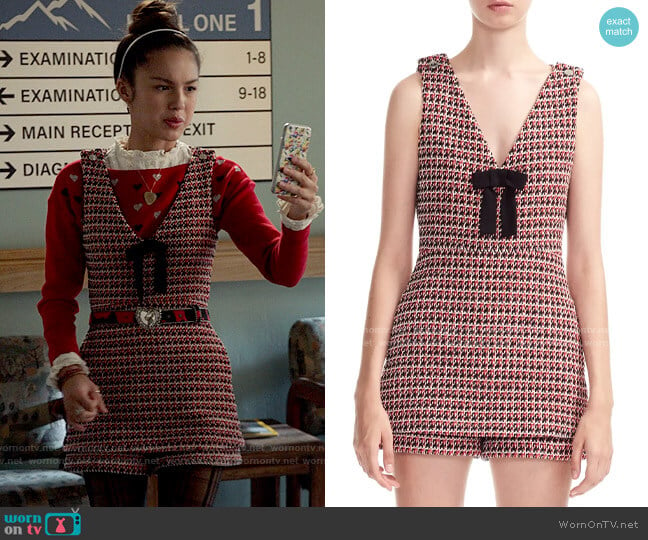 Maje Iroma Tweed Romper worn by Nini (Olivia Rodrigo) on High School Musical The Musical The Series